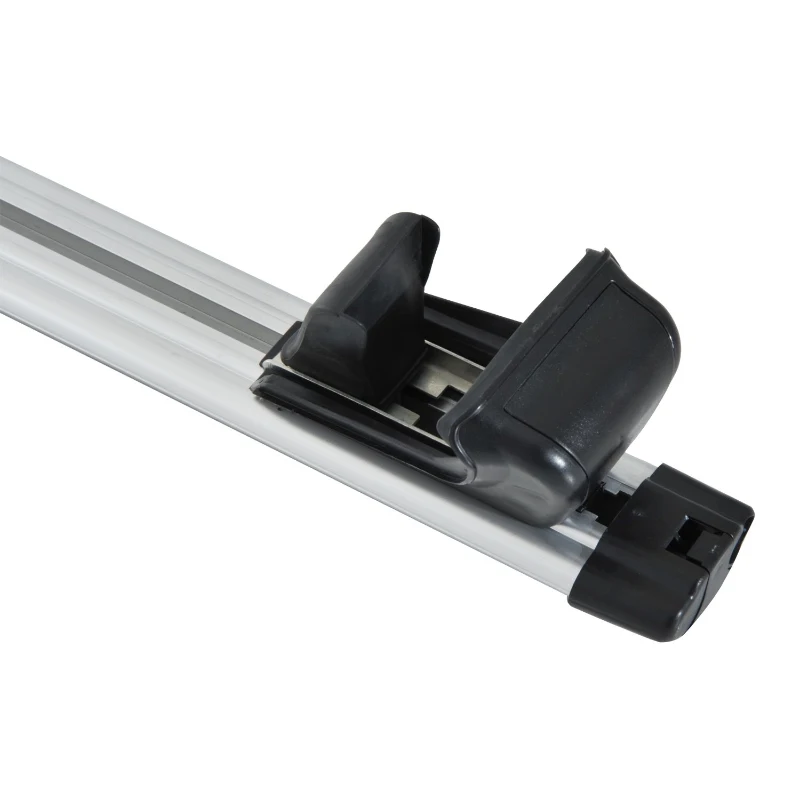 HOMCOM Juego de Barras para Techo Universales tipo Baca Portaequipajes de Aluminio con Cierre para Coche 125cm Ancho
