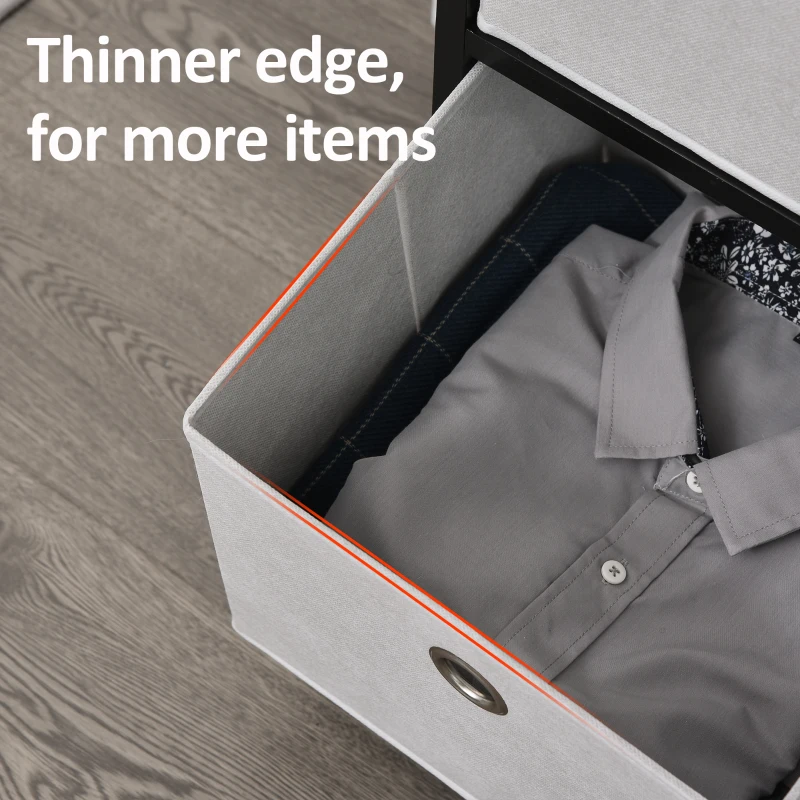 HOMCOM Portable Non-woven Fabrics Chest of Drawers Organize Cabinet Storage Cabinet w/ 6 Drawer, Black