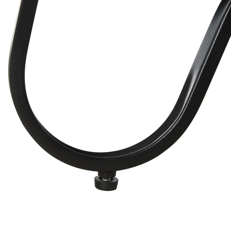 HOMCOM Retro Two-Tier Coffee Table w/ Curved Metal Frame Adjustable Feet Oak-Effect Round Tops Side End Home Furniture Stylish Living Room