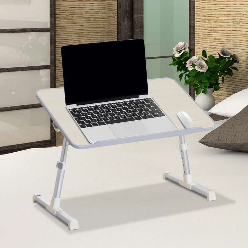 HOMCOM Foldable Laptop Stand Notebook PC Bed Table Desk Portable Height & Angle Adjustable