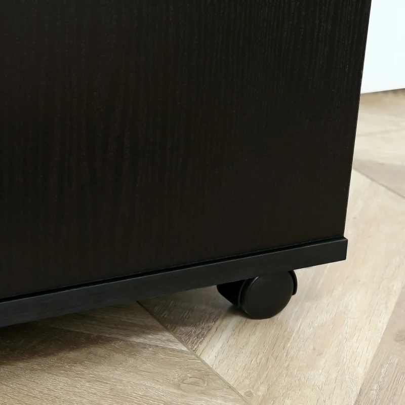 HOMCOM Filing Cabinet, Printer Stand with Open Storage Shelves and Drawer for Home Office, 80cm x 40cm x 73cm, Black