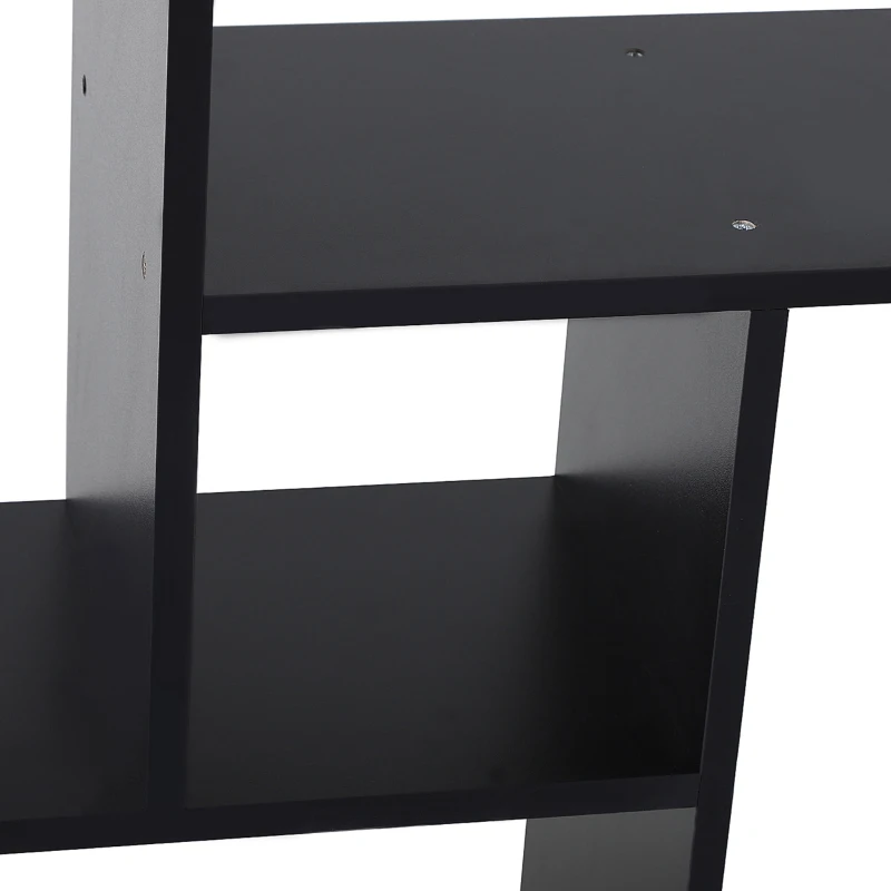 HOMCOM 5 Units Storage Shelf Bookcase Home Display Square Frame w/ Melamine Surface Foot Pads Living Room Bedroom Furniture Black