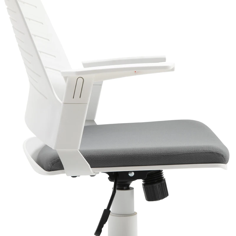 HOMCOM Mid-Back Office Chair Swivel Task Computer Desk Chair for Home w/ Arm, Rolling Wheels, Adjustable Height, Grey