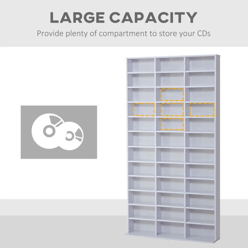 HOMCOM 33 Adjustable Compartment Storage Unit - White