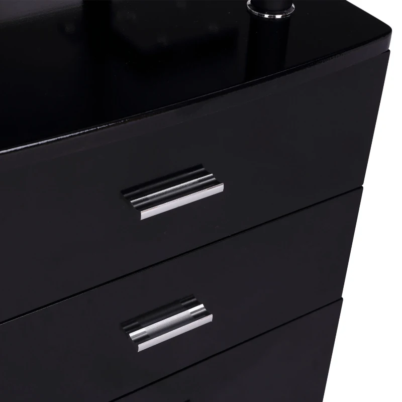 HOMCOM Corner Computer Desk Home Office L-Shaped  Study PC Table Furniture Writing Workstation (Black)