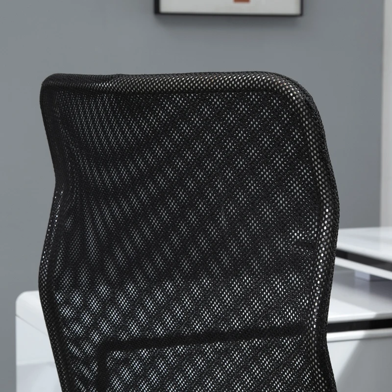 Vinsetto Executive High Mesh Back Office Chair w/ Fixed Armrests Adjustable Height Wheels Wide Padded Seat Home Work Comfort Support Black