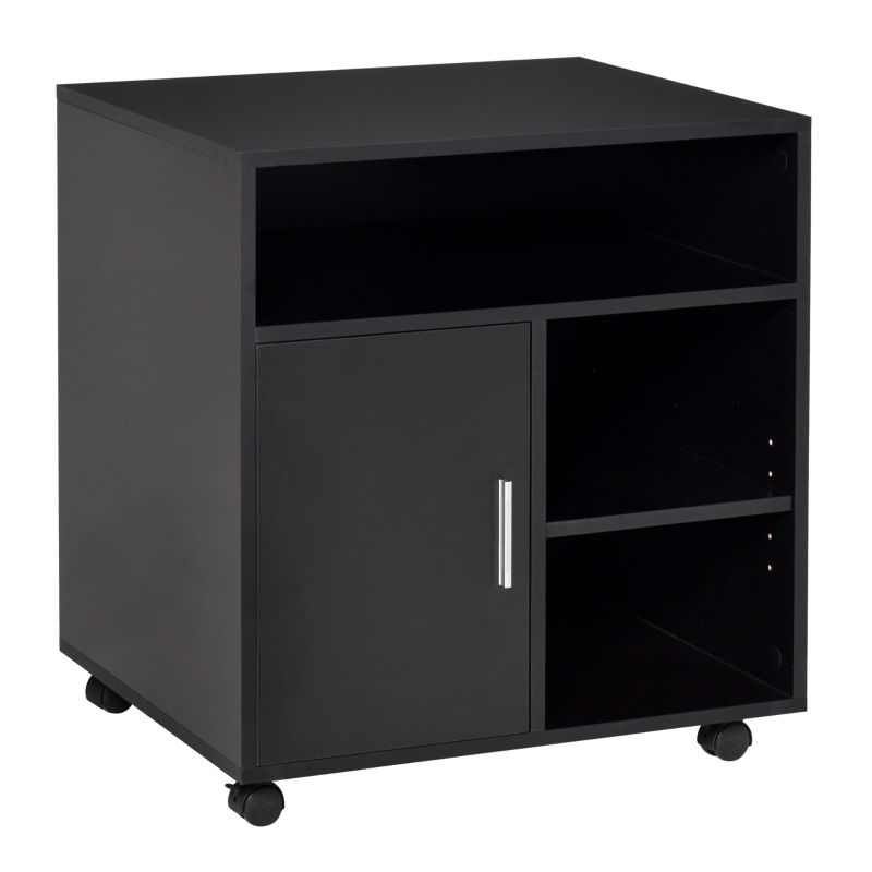 HOMCOM Particle Board 4-Compartment Storage Unit Black