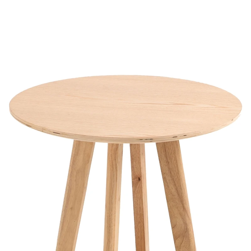 HOMCOM Round Cocktail Bar Table Dinning Table with Wood Legs for Pub, Dining Room, Kitchen & Home bar