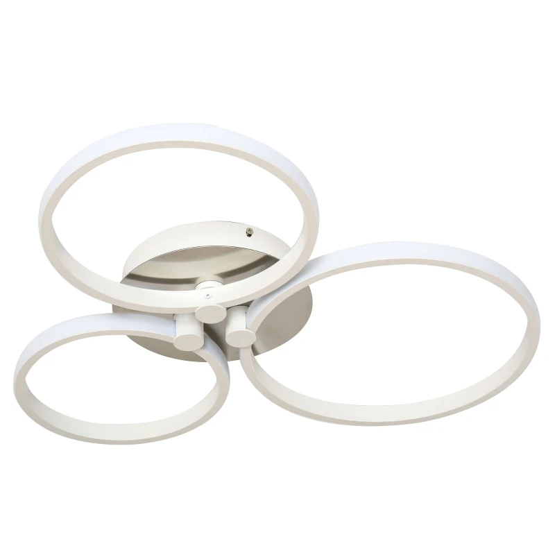 HOMCOM Three Circle LED Ceiling Modern Light with Metal Base for Hallway, Dining Room