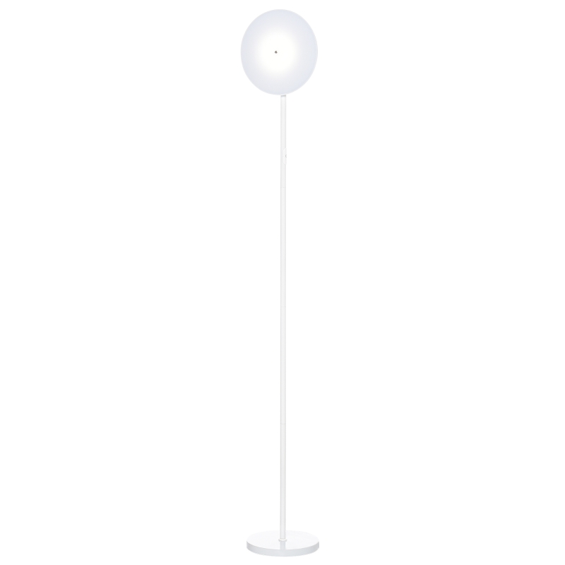 HOMCOM Modern Floor Lamp, Dimming Uplighter Standing Lamp with 3 Brightness, Adjustable Head for Living Room, Bedroom, 171.5cm, White