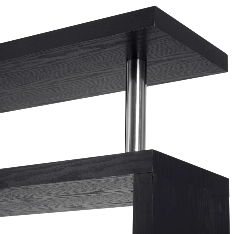 HOMCOM Modern Bar Counter Beverage Table Storage Display Wooden Shelf Shelving Room Divider (Black)