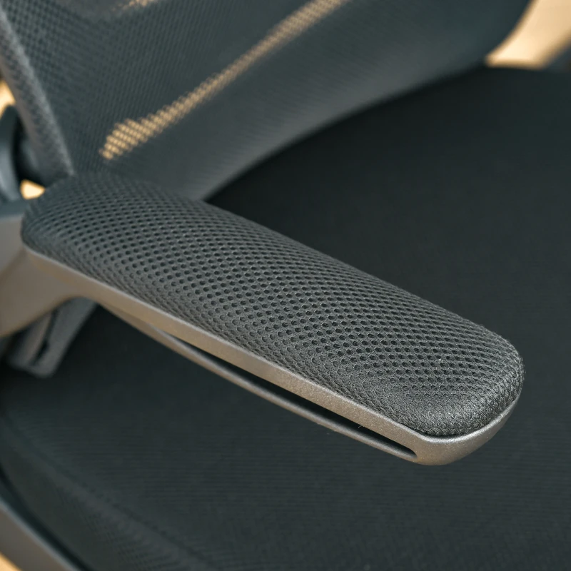 Vinsetto Mesh Office Chair for Home Swivel Task Desk Chair with Lumbar Back Support, Flip-Up Arm, Adjustable Height, Black