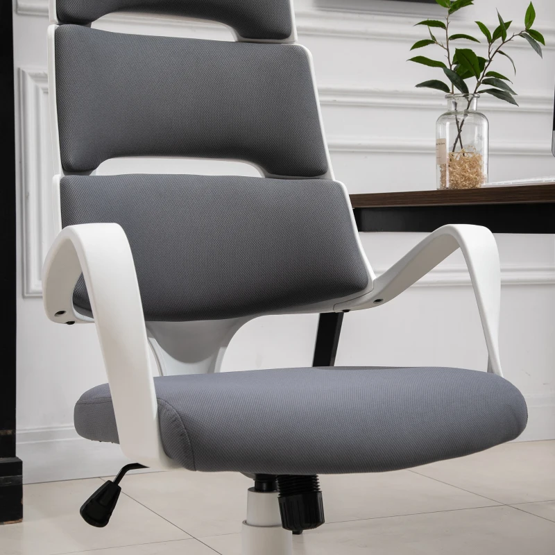 Vinsetto High Back Office Chair Work Executive 360 Swivel w/ 5 Castor Wheels Foam Padding Ergonomic Wide Arms Deep Grey