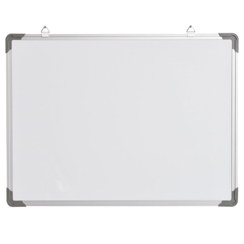 HOMCOM Quadro Magnético Quadro Magnético de Parede Incluí 10 Ímás 1 Apagador e 4 Marcadores 60x45 cm Branco