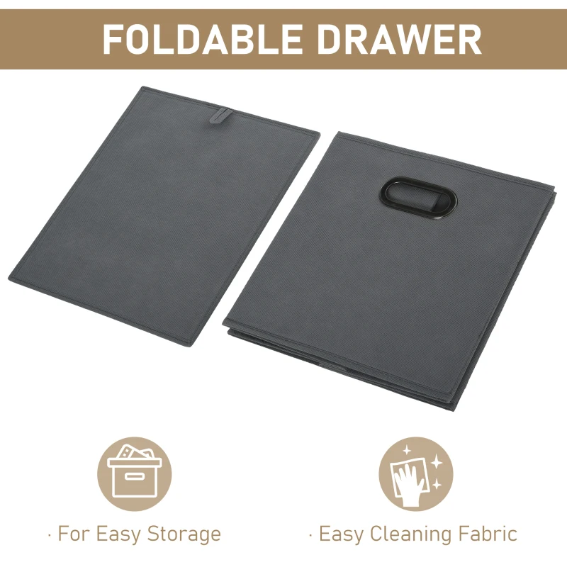 HOMCOM 2-Tier Storage Shelf Bookshelf Display Cabinet Double Cube Shelving Unit w/ Fabric Drawer Home Office Furniture White