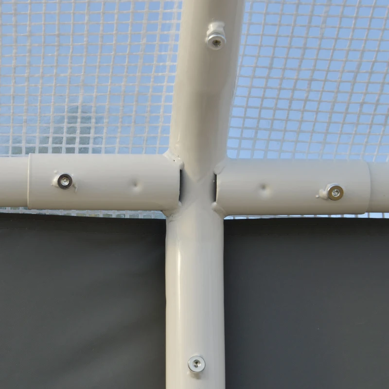 Outsunny Estufa Jardim com 2 portas e 6 janelas enrolaveis 600x300x280 cm Branco