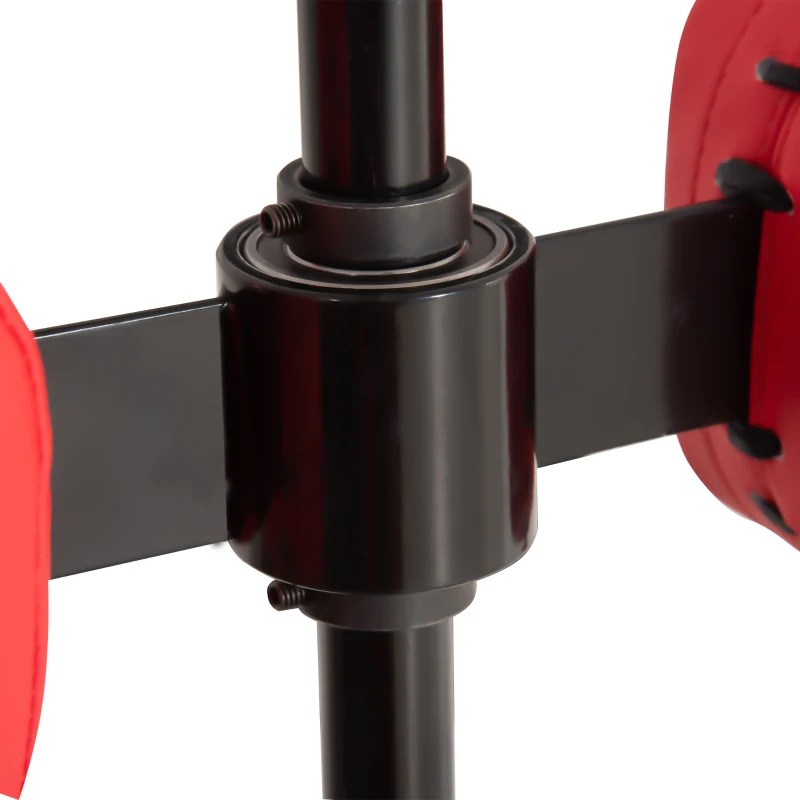 HOMCOM worek treningowy obrotowy worek bokserski z ramieniem do montażu ściennego urządzenie do ćwiczenia boksu stal sztuczna skóra kolor czerwony 82 x 65 x 14 cm | Aosom