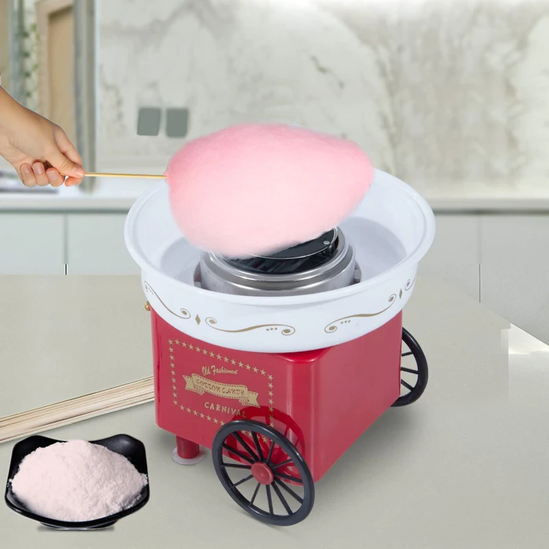 HOMCOM Electric Cotton Candy Maker Candy Floss Machine Cart Kitchen DIY 450W Red