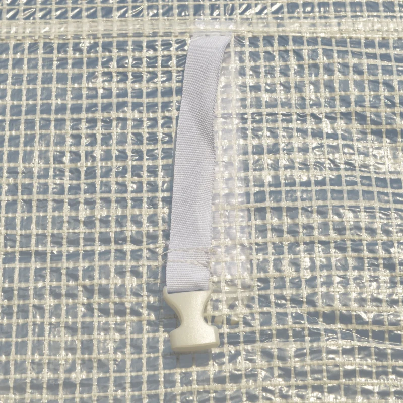 Outsunny Estufa Jardim com 2 portas e 6 janelas enrolaveis 600x300x280 cm Branco