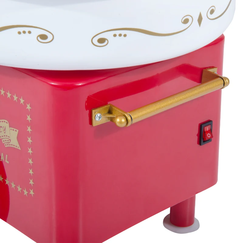 HOMCOM Electric Cotton Candy Maker Candy Floss Machine Cart Kitchen DIY 450W Red