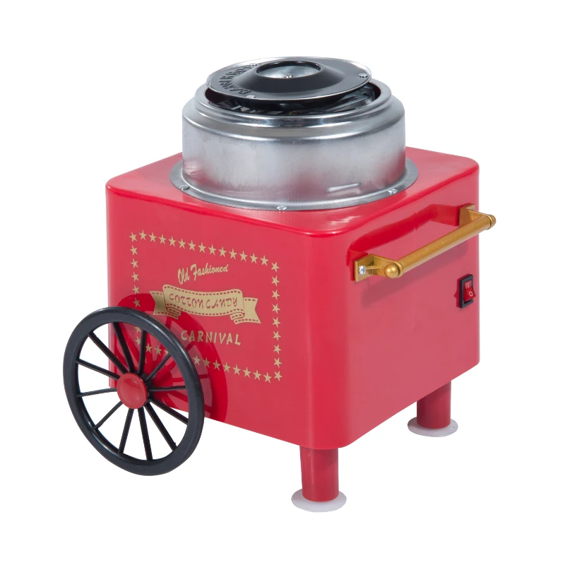 HOMCOM Electric Cotton Candy Maker Candy Floss Machine Cart Kitchen DIY 450W Red
