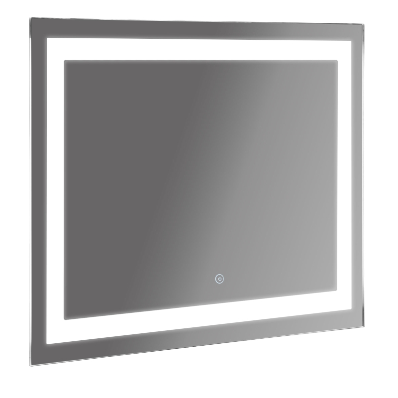 kleankin Glass Illuminated LED Edge Bathroom Mirror - 80x60cm