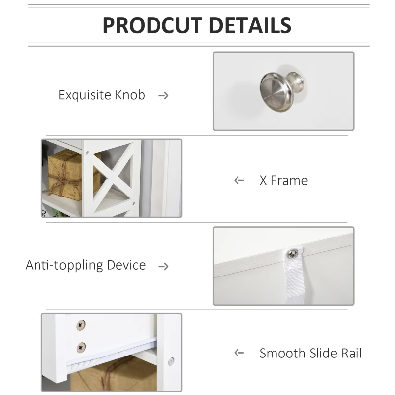 HOMCOM Console Table Sofa Desk w/ Shelves Drawers for Living Room Entryway Bedroom