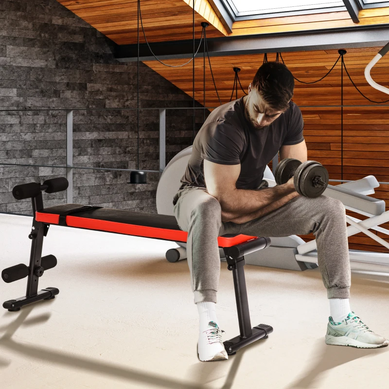 HOMCOM Multifunctional Sit Up Bench Adjustable Leg Placements Exercise Foldable Exercise Machine for Home, Office and Gym