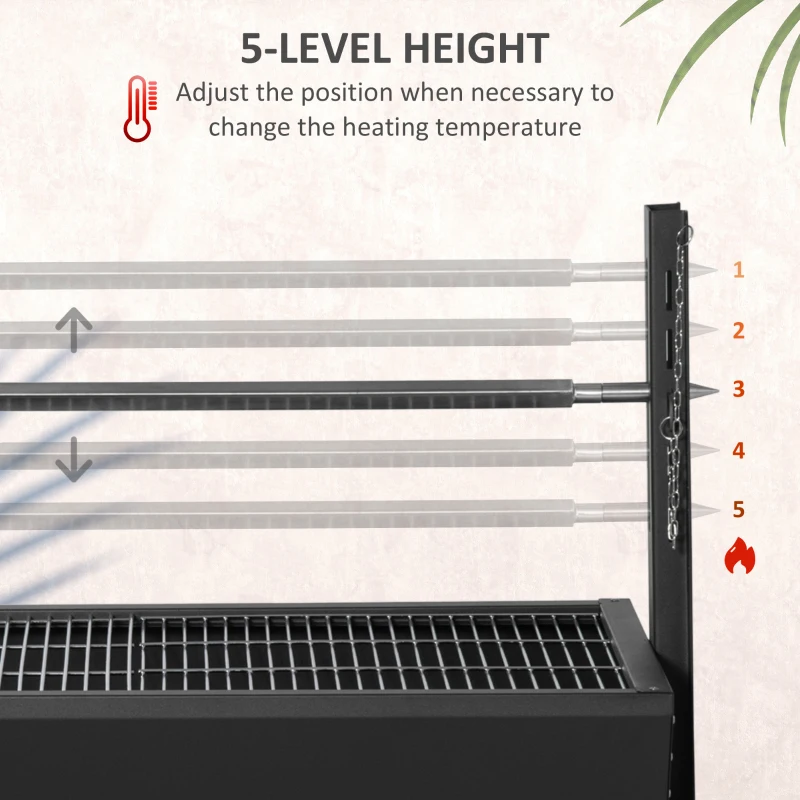 Outsunny Outdoor Electric Charcoal BBQ Rotisserie Grill 50kg Lamb Hog Spit Roaster