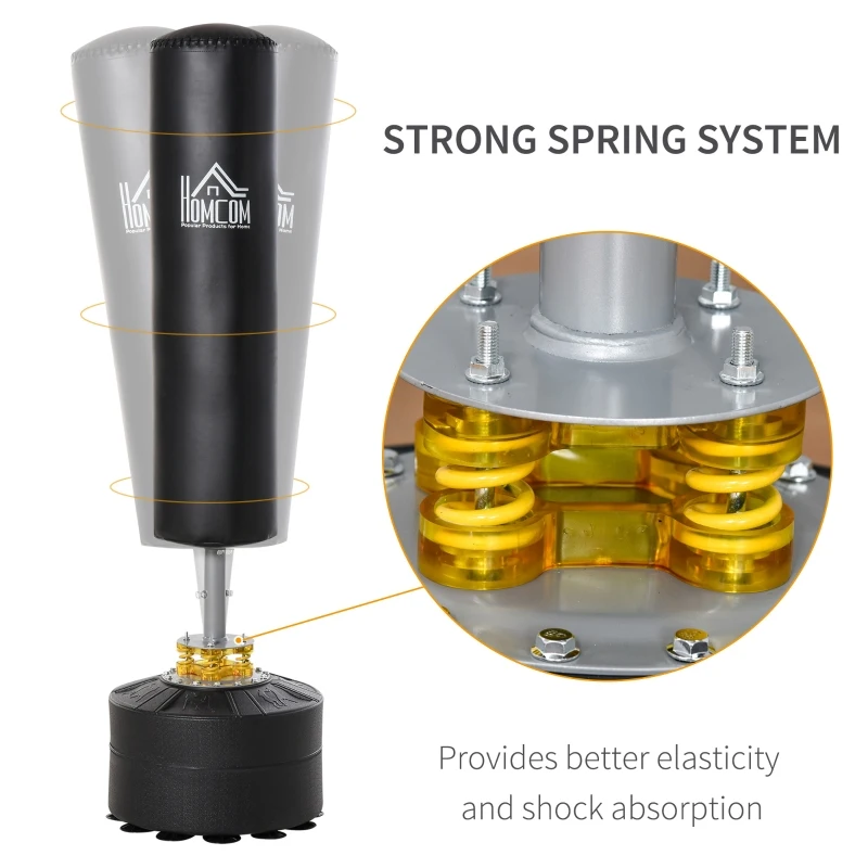 HOMCOM Punching Bag with Stand Heavy Boxing Set w/ Suction Cup Base for Adult Youth, Home Office Gym