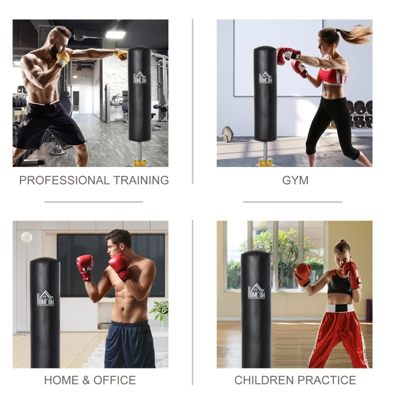 HOMCOM Punching Bag with Stand Heavy Boxing Set w/ Suction Cup Base for Adult Youth, Home Office Gym