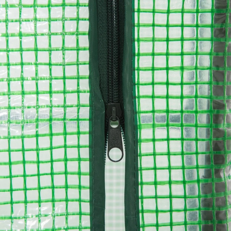 Outsunny Estufa de Jardim com Porta Enrolável Cobertura de PE e Estrutura de Metal para Cultivos de Plantas Verduras varanda Pátio Exterior 100x51x170cm Verde
