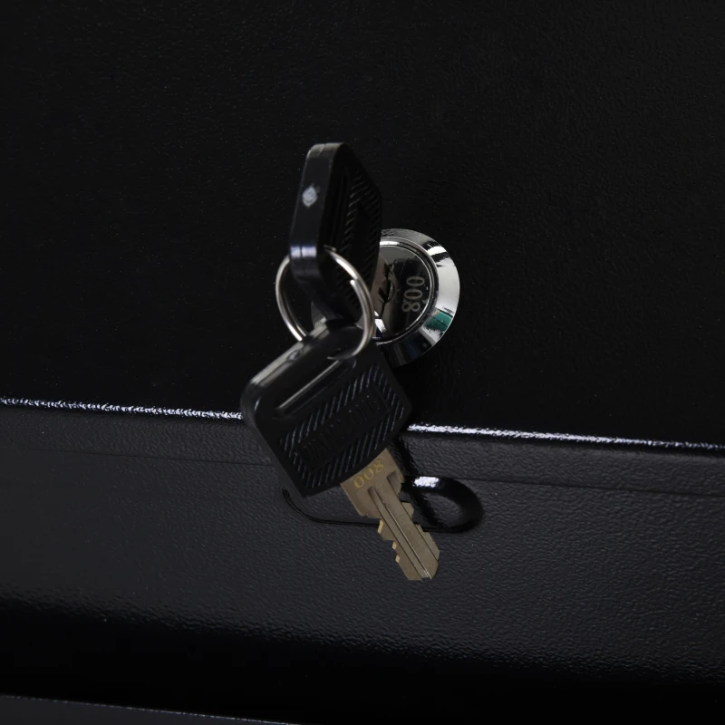 HOMCOM Steel Suggestion Post Box Mail Storage w/ 2 Keys Wall Mountable Or  Tabletop Use Maildrop Multifunctional Black