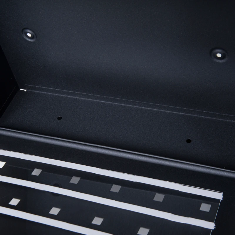 HOMCOM Steel Wall Mounted Mail Box Post Letter Newspaper Holder Outdoor Lockable with Waterproof  Lid -  Black