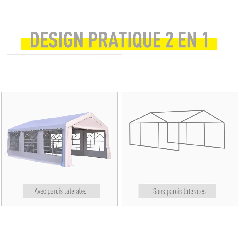 Tente barnum tonnelle de réception 6L x 4l x 2,8H m blanc