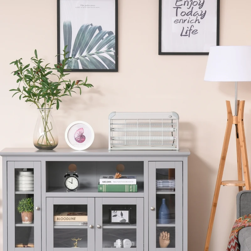 Outsunny Wall Hanging Bug Zapper, 30W Electric Fly Zapper Mosquito Killer, 60㎡ Coverage Insect Killer, Indoor Outdoor Use, Grey