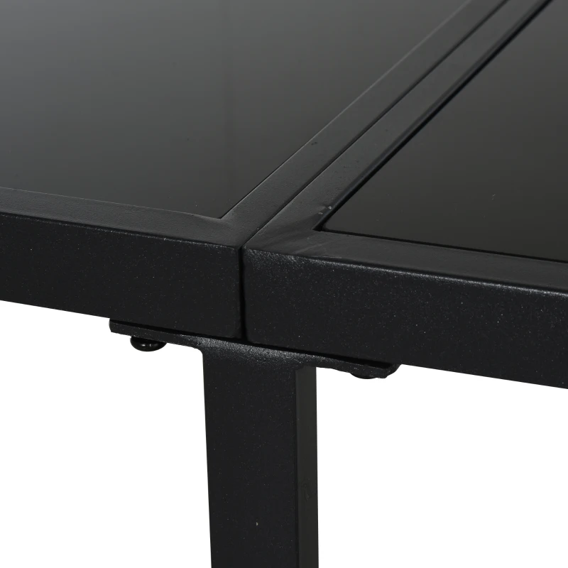 Outsunny 9 PCs Rattan Dining Cube Set Outdoor Patio Furniture PE Rattan Wicker Dining Set w/ 4 Armchair,4 Foot Stool,Grey Cushion