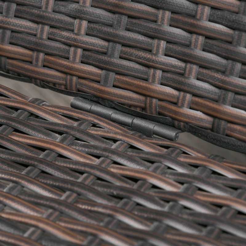 Outsunny 2 Seater Rattan Sun Lounger Set, Steel Frame-Brown/Cream White