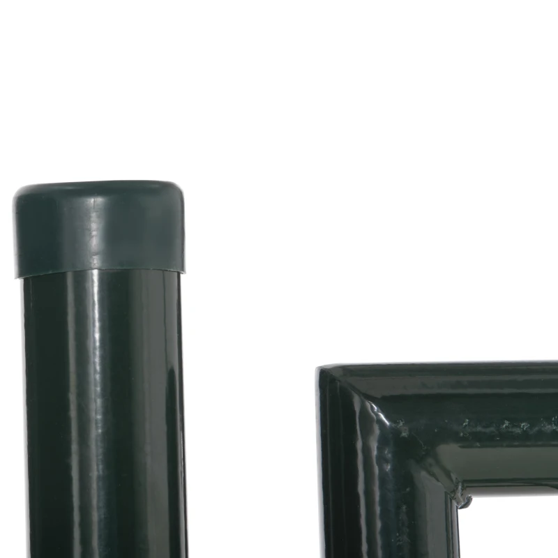 HOMCOM Porta para Vedação de Jardim de Aço com Maçaneta de Fechadura e 3 Chaves Porta de Vedação para Exterior Pátio Terraço 97x150cm Verde