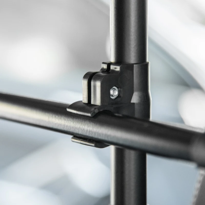 PawHut Grade de Segurança de Carro para Cães Ajustável em Largura e Altura 87-135x85x120cm Grade Separadora para Porta Malas de Carro Universal Metal Preto