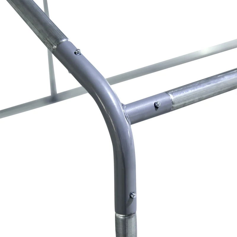 PawHut Galinheiro de Exterior Grande 3x2x2m Gaiola para 4-6 Galinhas de Aço Galvanizado com Teto de PE e Fechadura para Coelhos Prata