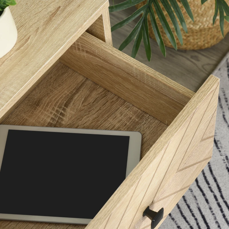 HOMCOM TV Stand Cabinet, Console Unit with 2 Drawers and Storage Shelves for 32 to 65 inches Flat Screen, Steel Frame for Living Room, Entertainment Room