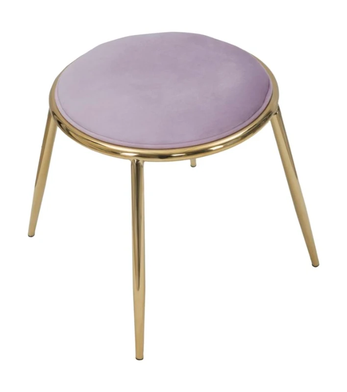 Sgabello Glam Emily Rosa Cm Ø 45X45 (Misura Gambe Cm 45)