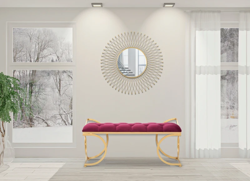 Panca Glam Luxy Bordeaux Cm 103X43X47