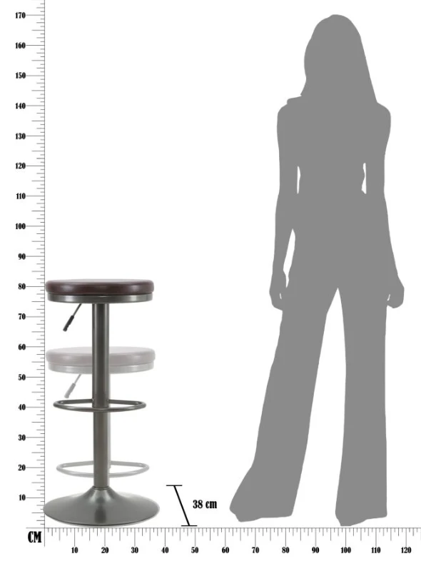 Sgabello Imbottito Round Ø Cm 38X60-82