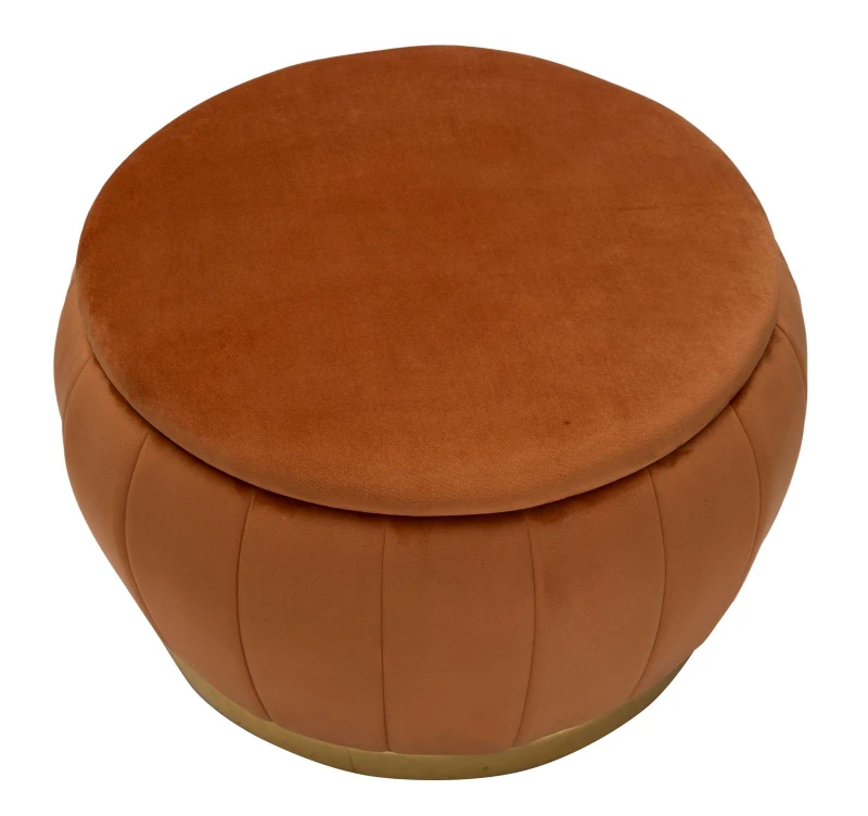 Puff Contenitore Paris Ruggine/Gold Cm Ø72X43