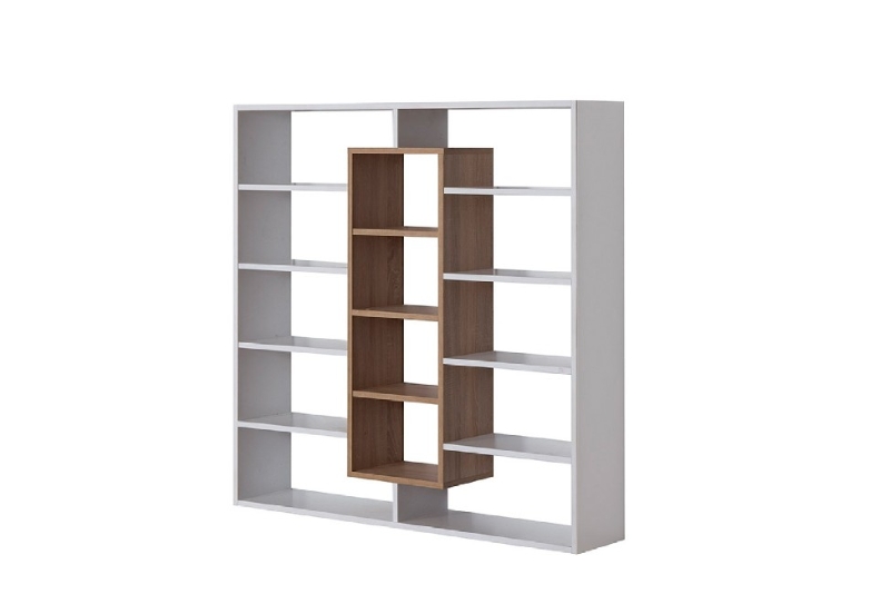 Libreria Dalia Mobile da Parete Bianco e Sonoma in Legno L130xP27xA130 cm