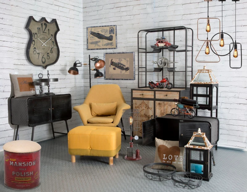 Mobiletto Iron School Coppia Cm  88X38X78 - Cm 70.5X30X58.5