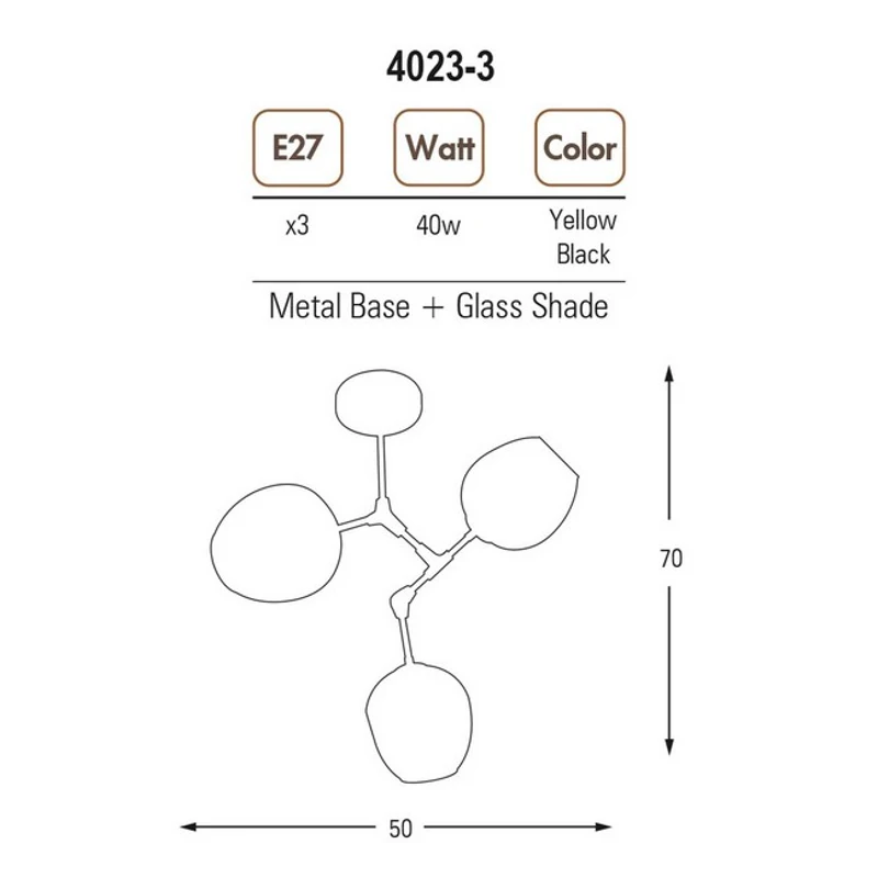 Homemania Lampada A Sospensione Lego Oro 50cm
