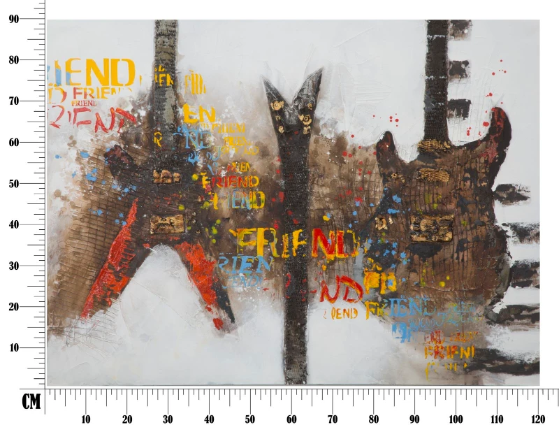 Dipinto Su Tela Guitars Arty Cm 120X3.5X90